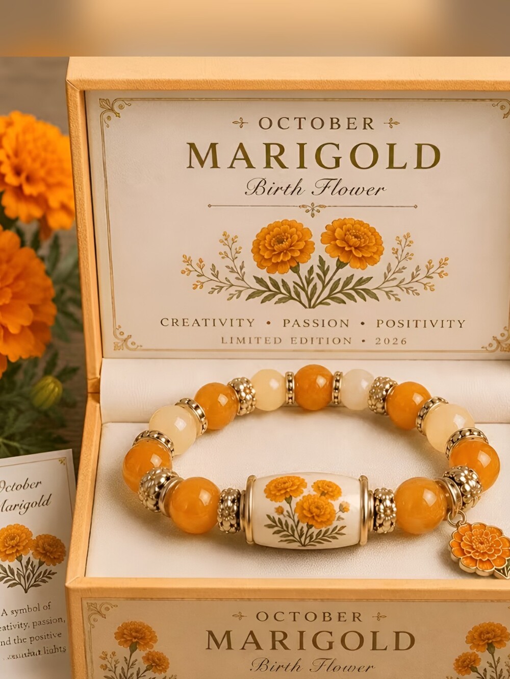 Birth Month Flower Beaded Bracelets  ***made to order***